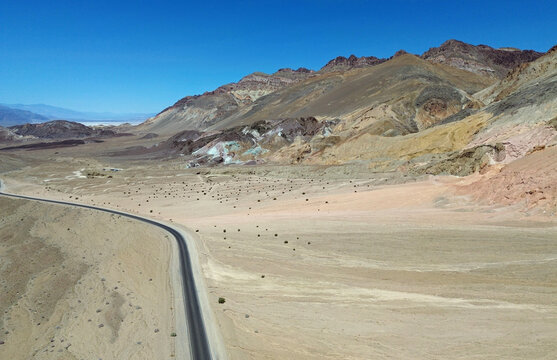 Aerial view at Artist's Palette, Death Valley NP, California