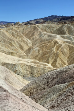 Eroded hills of Zabriskie Point vertical - Death Valley National Park, California