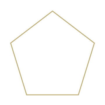 Sand Pentagon Outline Icon Isolated on Transparent Background PNG Geometric Vector Shape