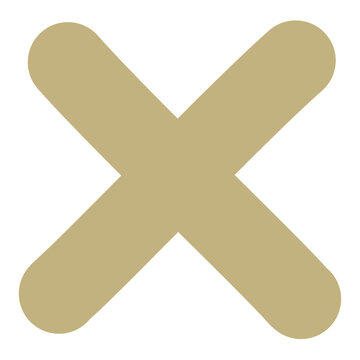 Sand Cross Mark Icon Isolated on Transparent Background PNG Close Cancel Vector Symbol