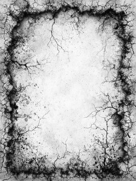 Weathered gray texture features an irregular black frame and fine surface cracks. Use for packaging, album covers, and vintage promotional graphics.