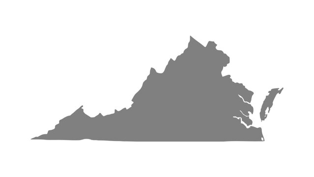 Vector illustration of the map of Virginia.