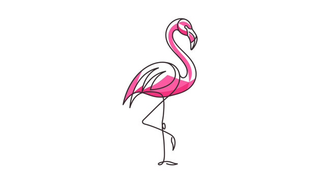 Pink Flamingo Line Art
