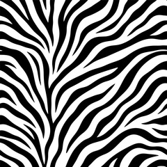 Fototapeta premium Seamless zebra stripe pattern background in black and white, abstract animal print texture for fashion, wallpaper, wrapping paper and textile design