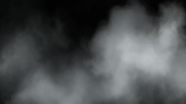 Wispy white smoke plumes drifting across a dark void with subtle cinematic motion