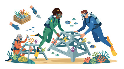 Coral reef restoration effort © Ketan
