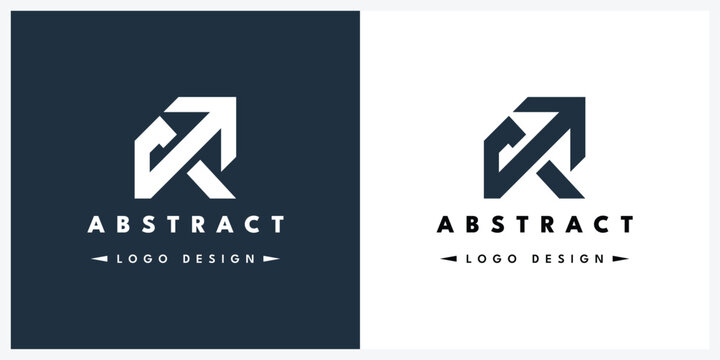 Minimalist letter R arrow logo design for corporate branding and business identity.