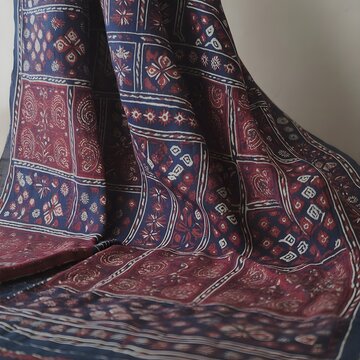 traditional pattern with fabric arabic indian sindhi ajrak