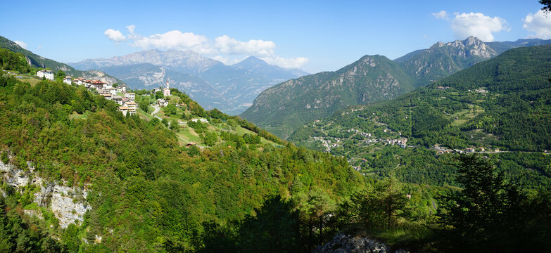 Guardia village in the middle of Trentino mountains, Folgaria, Italy