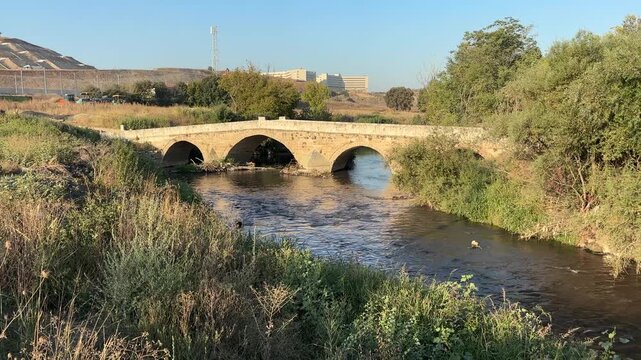 The Nilufer Hatun Bridge, located in Bursa, Turkey, was built during the Ottoman period in the 14th century.