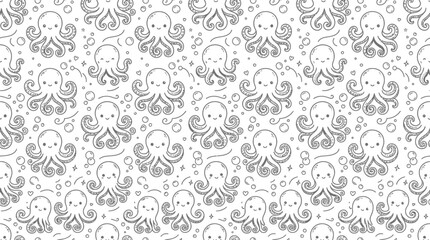 Cute cartoon octopus pattern © bayu