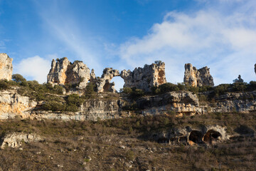 Fototapeta premium Orbaneja del Castillo landscape in Burgos, Castilla y Leon, Spain during day