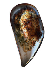 ムール貝のパン粉焼き フランス料理自家製切り抜き カフェ主食おかず食材素材 © as_design
