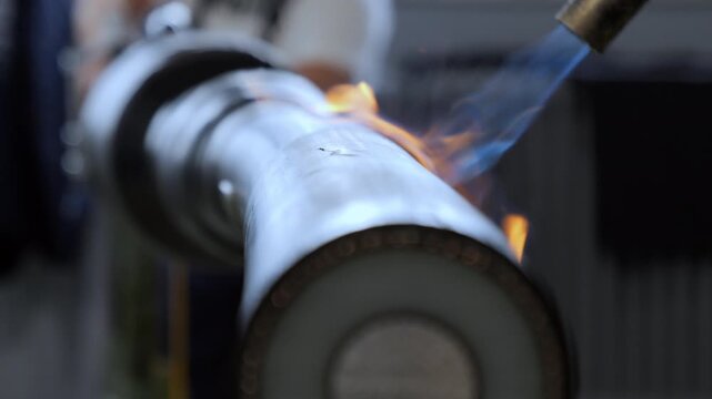 over sheath of high voltage cable being heated up before it's removal