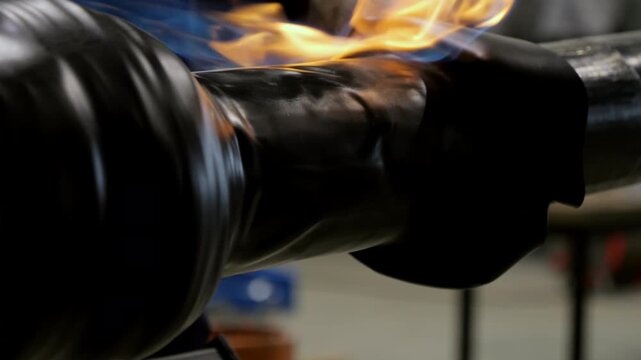 heat shrink tube being heated up