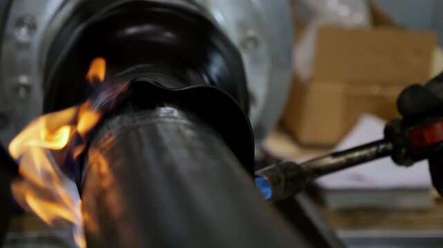 heat shrink tube being heated up