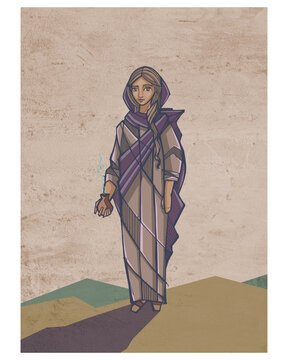 Mary Magdalene geometric biblical character illustration
