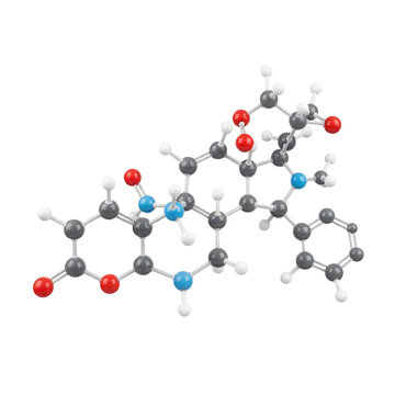 Complex Organic Molecule Ball And Stick Model
