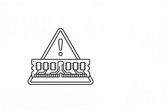 RAM memory module with warning triangle icon