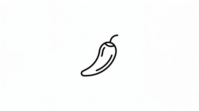 Black line icon of a jalapeno pepper