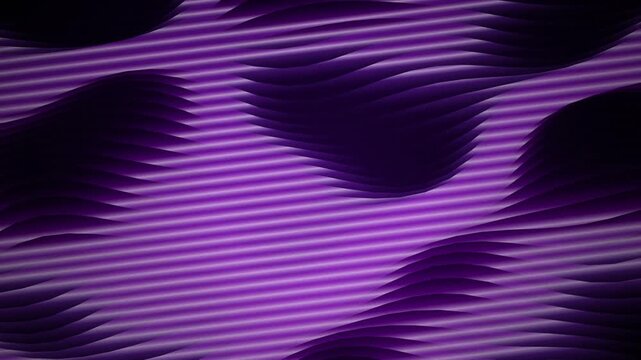 An abstract background design featuring vibrant purple horizontal wavy lines interspersed with dark circular organic shapes, creating a modern and rhythmic visual texture for digital projects.