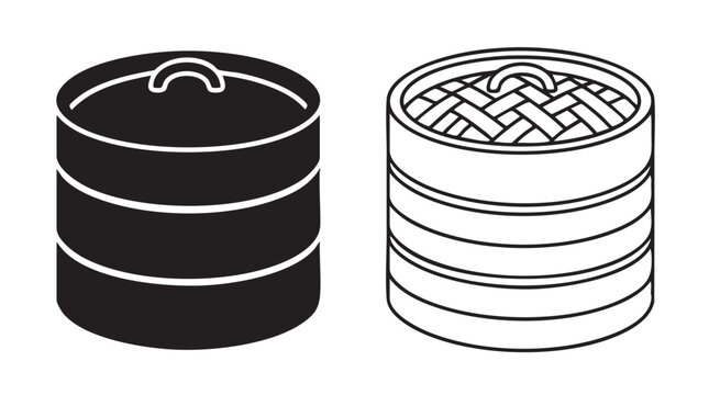 dim sum baskets, vector illustration featuring food, icon
