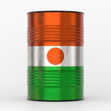 Niger - oil barrel with national flag - 3D illustration