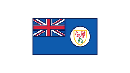 Fototapeta premium The flag of Turks and Caicos Islands, featuring the Union Jack in the canton and the territory's coat of arms.
