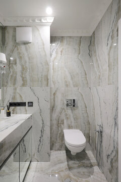 Marble bathroom apartment interior toilet