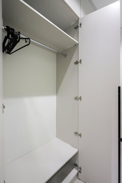 White wardrobe apartment closet interior