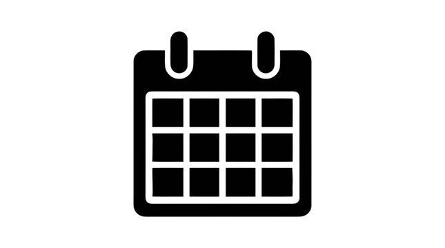 Vector illustration of calendar icon on a transparent background