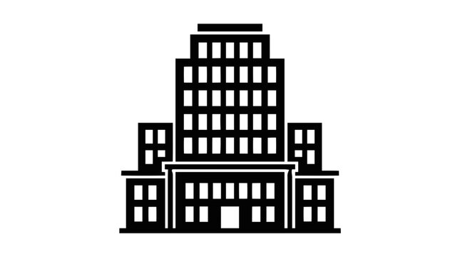 Vector illustration of icon of a large office building or corporate headquarters on a transparent background