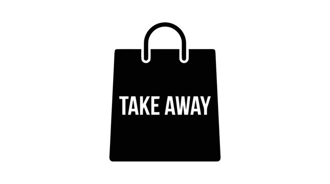 Vector illustration of take away food paper bag icon on a transparent background