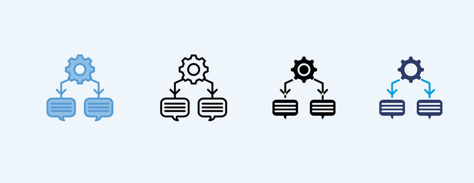 Natural Language Processing Multiple Icon Illustration Vector