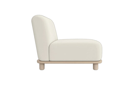 Minimalist Modular Armchair Vector Illustration Scandinavian Low Profile Single Seat Sofa Component Modern Functional Living Room Lounge Furniture Design Object Isolated On White Background