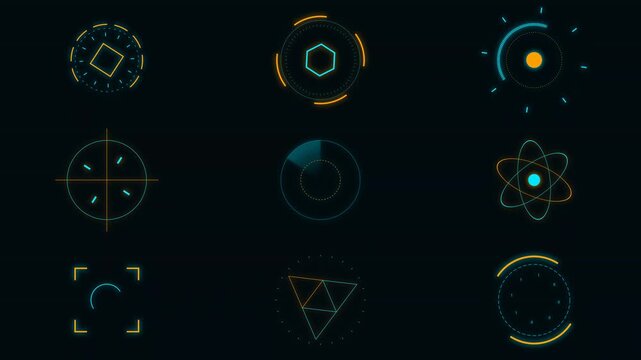 Futuristic HUD Elements Collection: Sci-Fi Interface, Digital Display, Tech Graphics, UI Design
