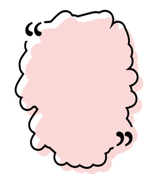 Quote box title isolated. Beige brush stroke speech quotation mark frame. Text talk info message box border. Dialog mark speech quotes icon. Vector png illustration