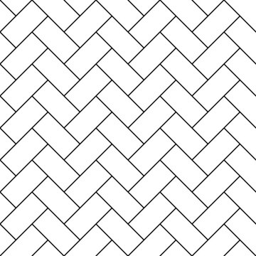 Seamless herringbone pattern repeating background line art vector