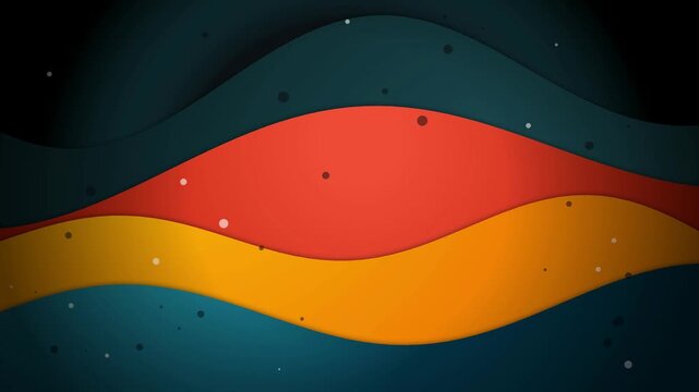 Abstract motion background with flowing colorful wave layers and floating particles for modern professional video editing project concepts