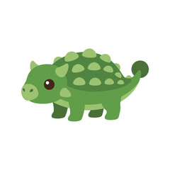 Obraz premium Cute green dinosaur isolated on transparent background