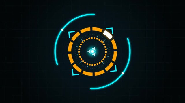 Futuristic HUD Target Interface Animation - Digital Sci-Fi Display with Glowing Elements