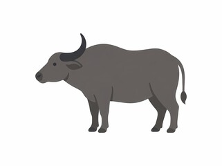 Fototapeta premium Illustration of a standing water buffalo in flat vector style.