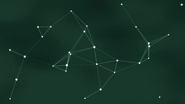 Green plexus network nodes and lines data connection technology seamless loop 4K background