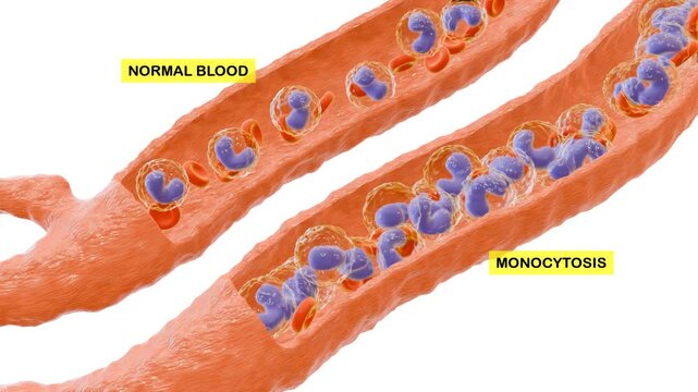 3D Animation of Monocytosis. Suitable for presentation or college student learning.