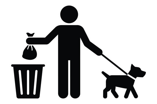 Person cleaning up after dog with waste bag and trash can pet owner cleaning up waste disposal poop bag responsible pet ownership dog walking public hygiene picking up garbage bin sanitation