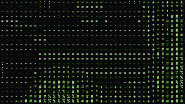 Abstract green and black digital matrix background with pixelated pattern