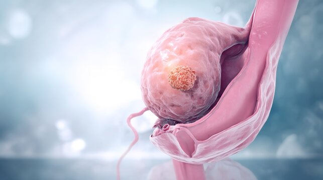 Kidney Cancer medical 3D illustration, malignant tumor growth inside human kidney organ, renal carcinoma anatomical visualization, urinary system disease, oncology healthcare graphic for medical educa