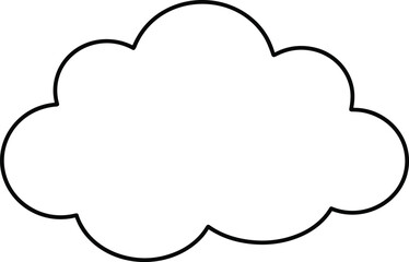 Fototapeta premium Stylized Black and White Abstract Cloud Shape for Coloring