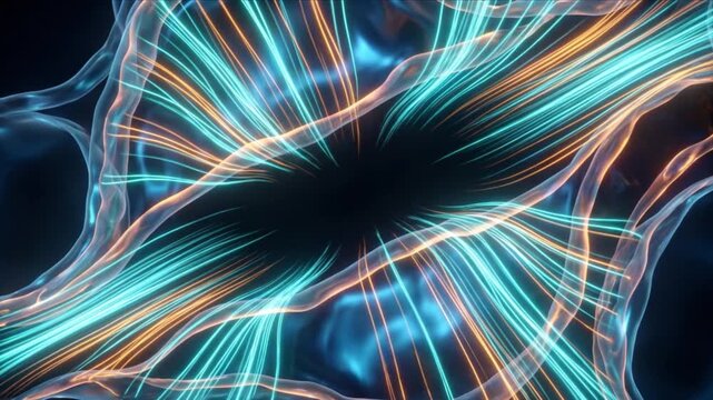 肺胞の血液空気関門で生体ガス交換と拡散が活性化する様子を描いたCG動画