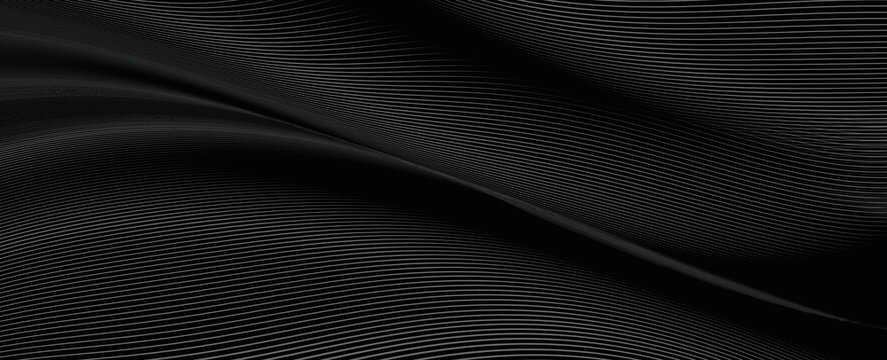 Abstract black and white wavy line background with moire distortion effect